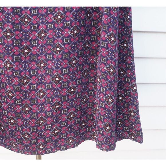 Vintage 00s Laura Scott Burgundy A-Line Midi Skirt - Picture 4 of 6